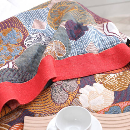 Colorful Cotton Blanket with Reversible Mesh Design