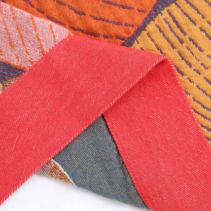 Colorful Cotton Blanket with Reversible Mesh Design