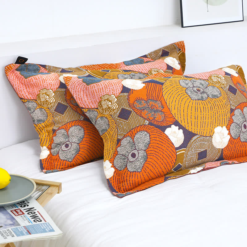 Colorful Cotton Blanket with Reversible Mesh Design