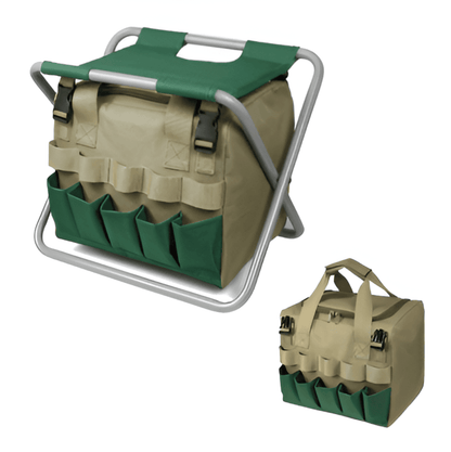 Compact Garden Gear Ensemble | Portable Stool & Tool Carrier
