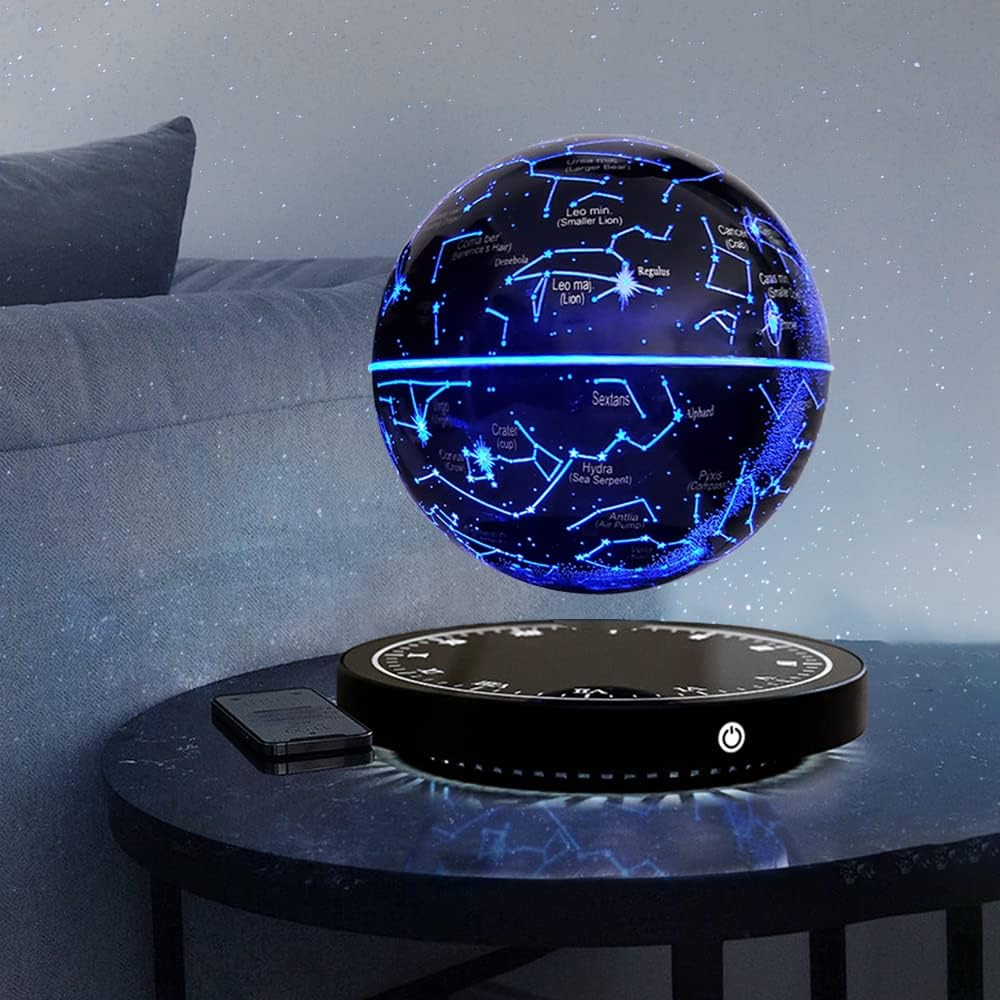 Magnetic Floating Star Globe with Rotating Illumination