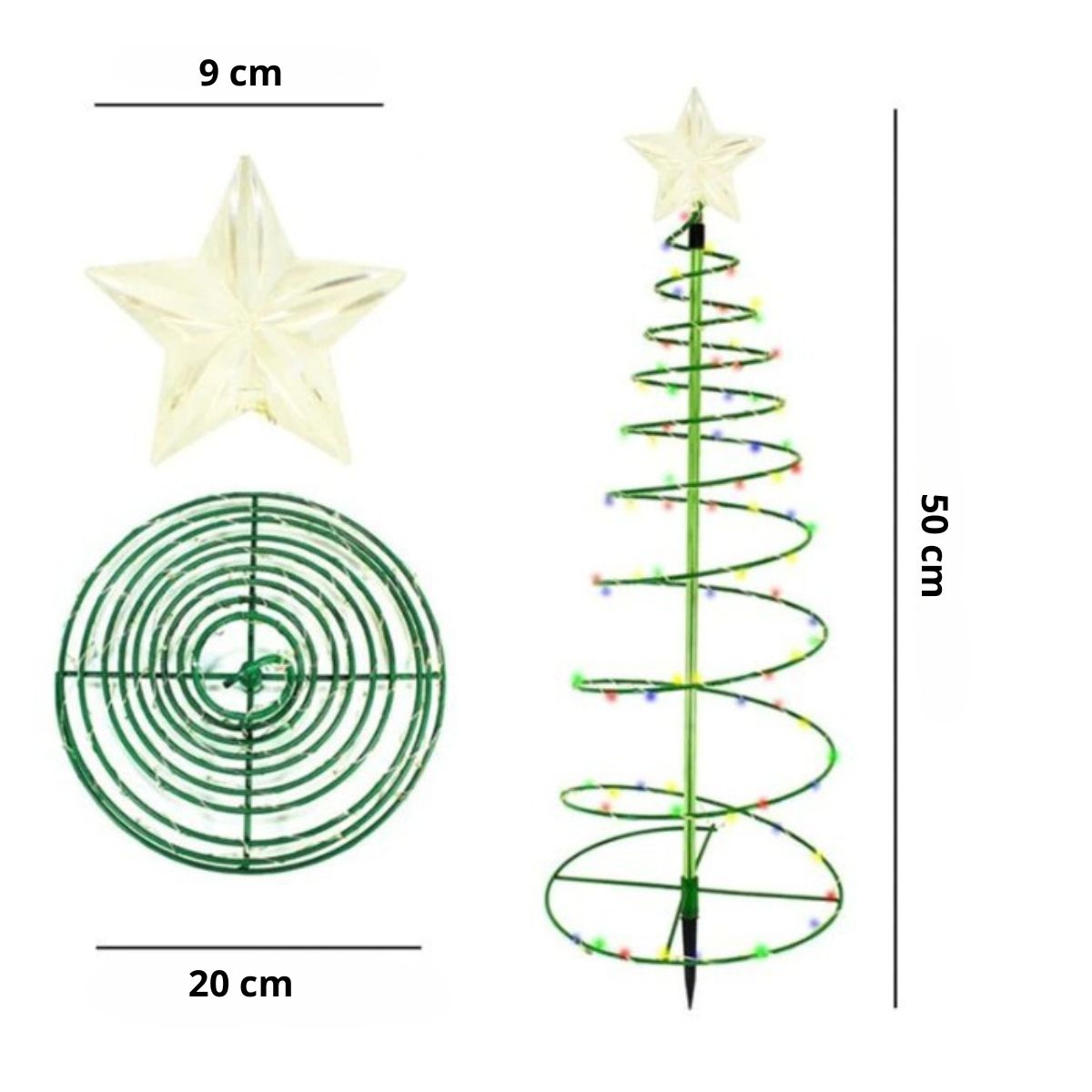 Solar-Powered LED Outdoor Christmas Tree – Wireless Decorative Lighting