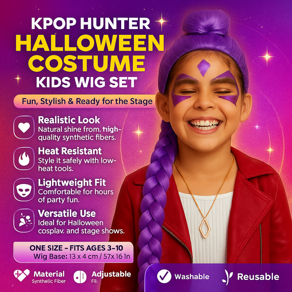 Kids Wig Set for Kpop Hunter Costume