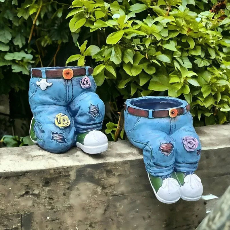 Kreativer Blumentopf | Jeans-Design | Wetterfestes | Potpants