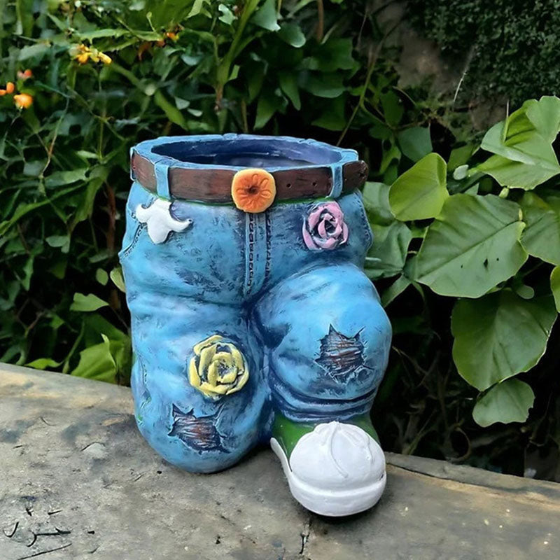 Kreativer Blumentopf | Jeans-Design | Wetterfestes | Potpants