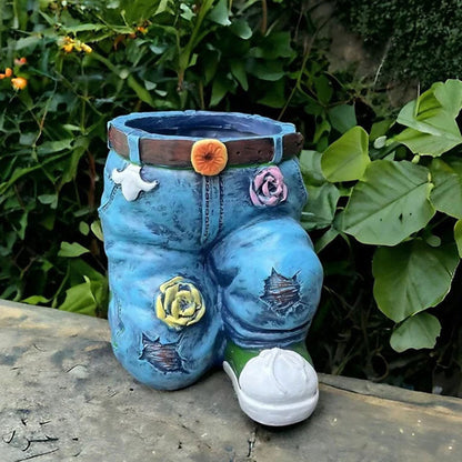 Kreativer Blumentopf | Jeans-Design | Wetterfestes | Potpants