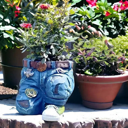 Kreativer Blumentopf | Jeans-Design | Wetterfestes | Potpants