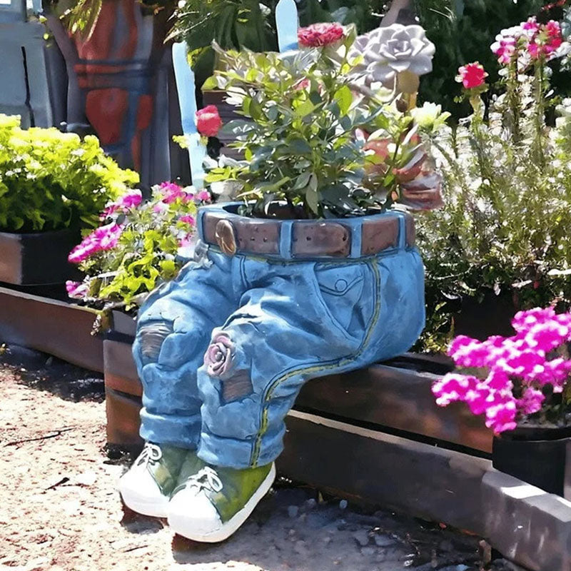 Kreativer Blumentopf | Jeans-Design | Wetterfestes | Potpants