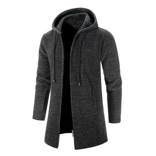 Luxurious Wool Jacket with Adjustable Hood for Men