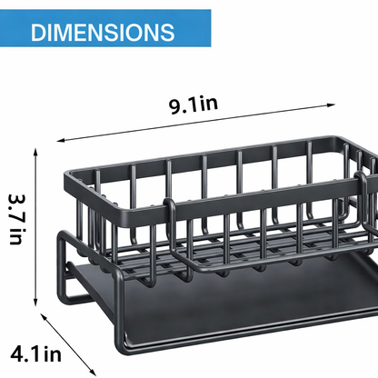 Sleek Kitchen Sink Organizer | Rust-Resistant | With Towel Holder | AquaShelf