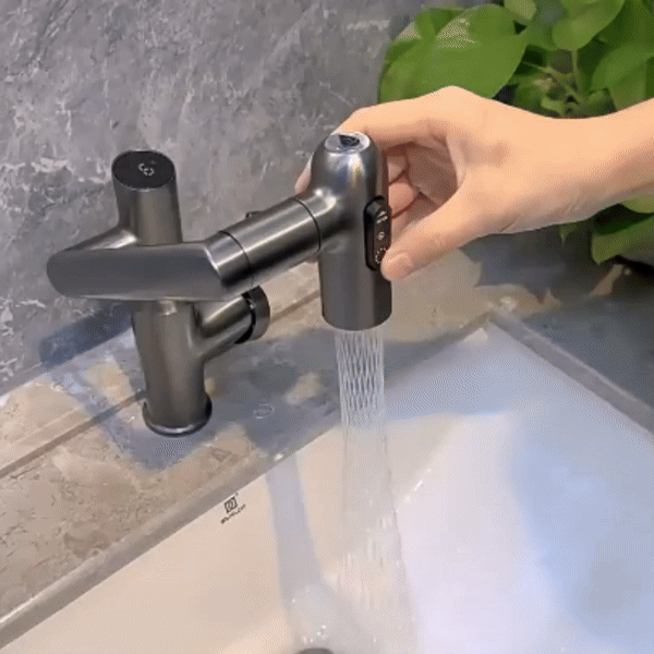 Versatile Kitchen Faucet with Temperature Indicator and Adjustable Height