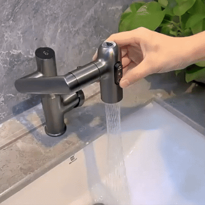 Versatile Kitchen Faucet with Temperature Indicator and Adjustable Height