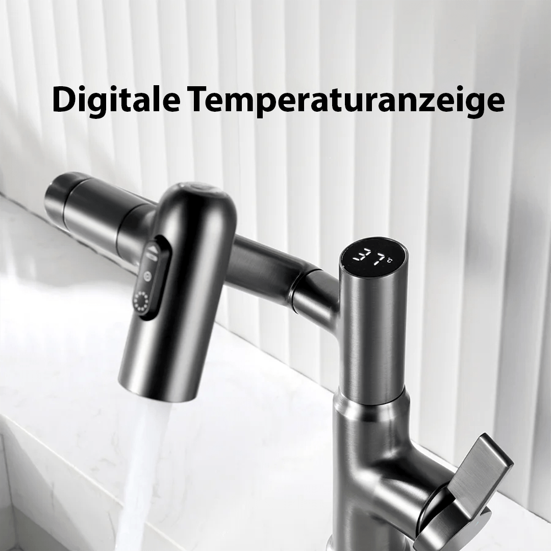 Versatile Kitchen Faucet with Temperature Indicator and Adjustable Height