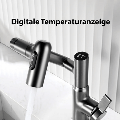 Versatile Kitchen Faucet with Temperature Indicator and Adjustable Height