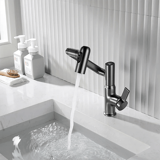 Versatile Kitchen Faucet with Temperature Indicator and Adjustable Height