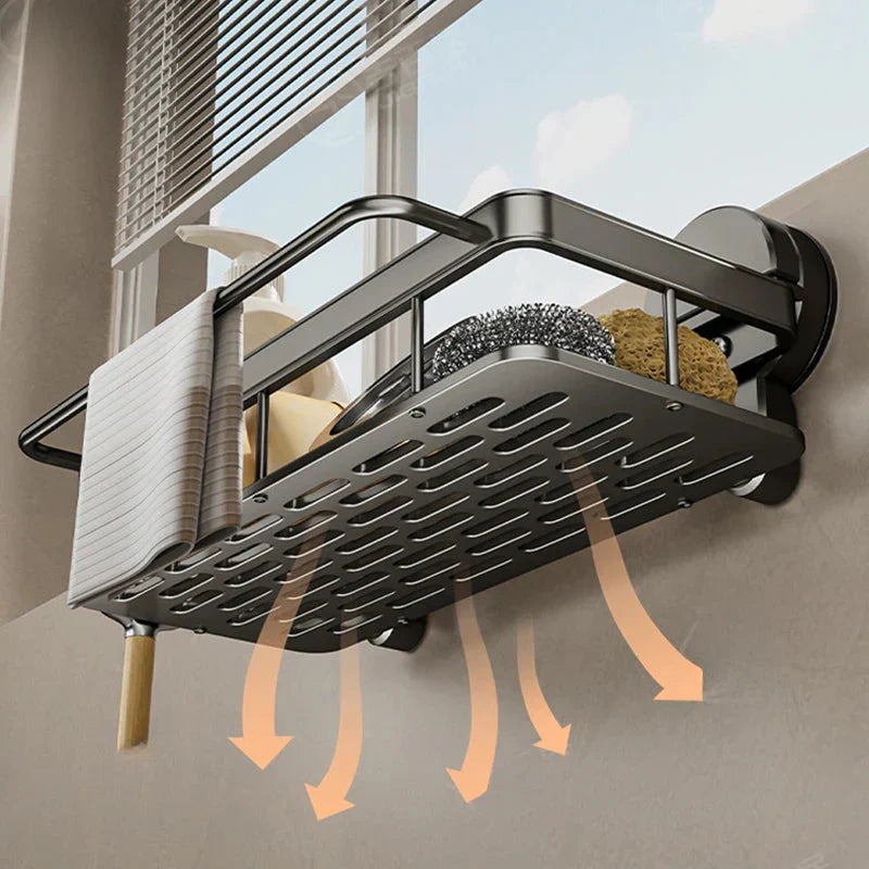 Innovative Kitchen Shelf | Powerful Suction Installation | Open Drainage