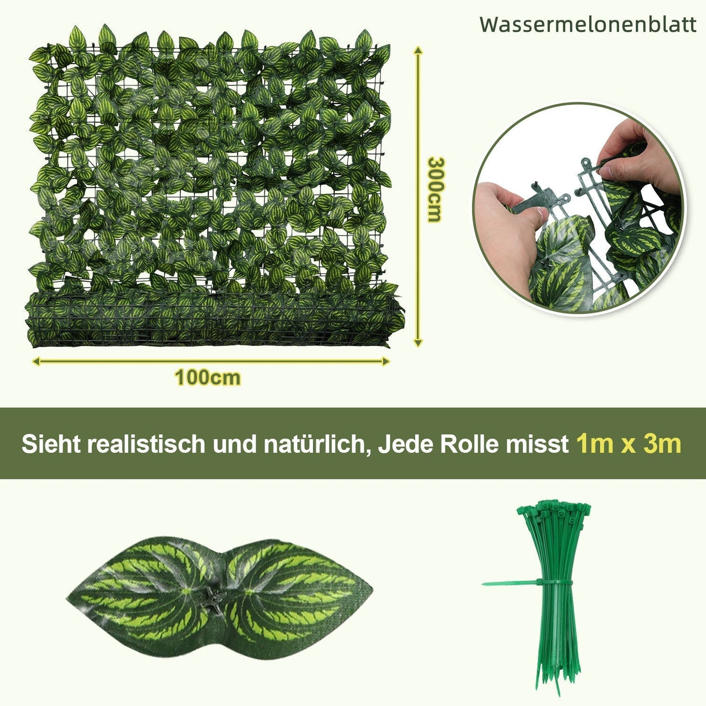 1x3m Artificial Ivy Privacy Hedge Screen