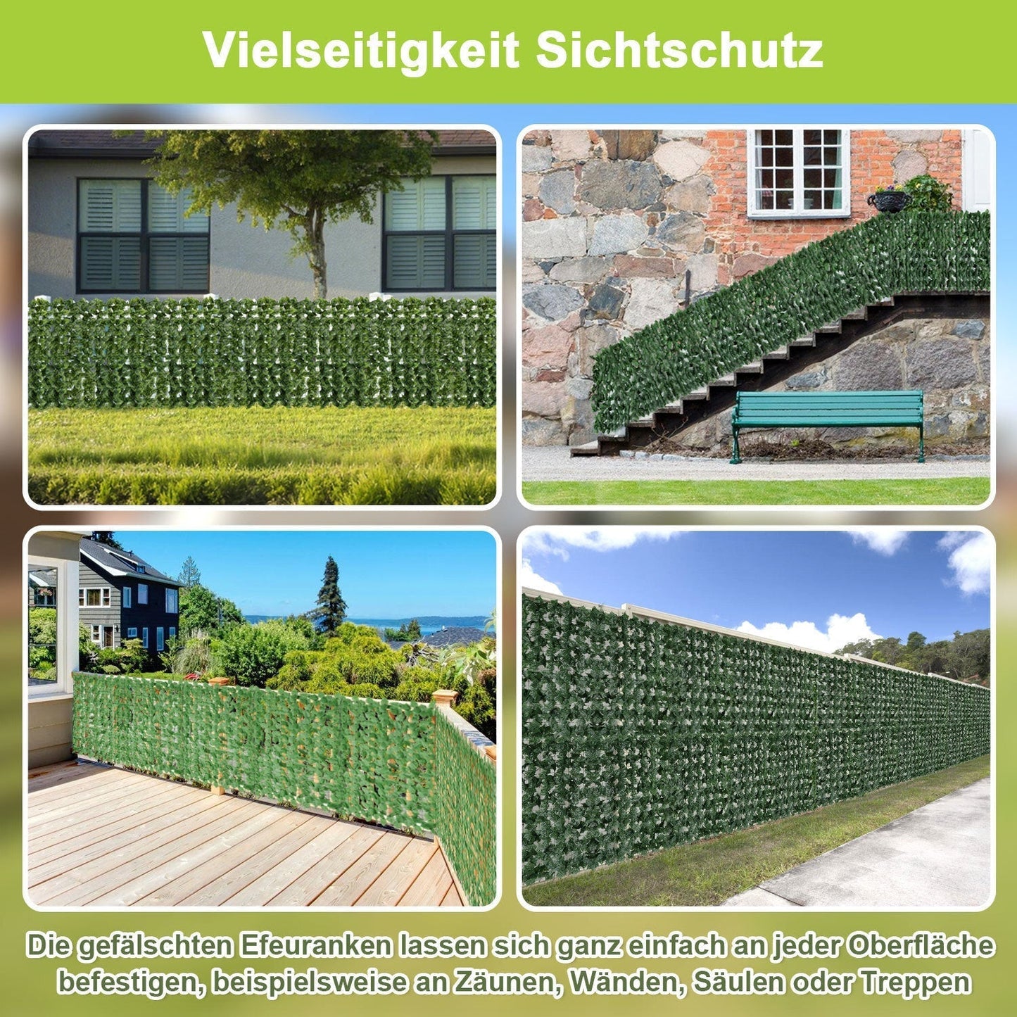 1x3m Artificial Ivy Privacy Hedge Screen