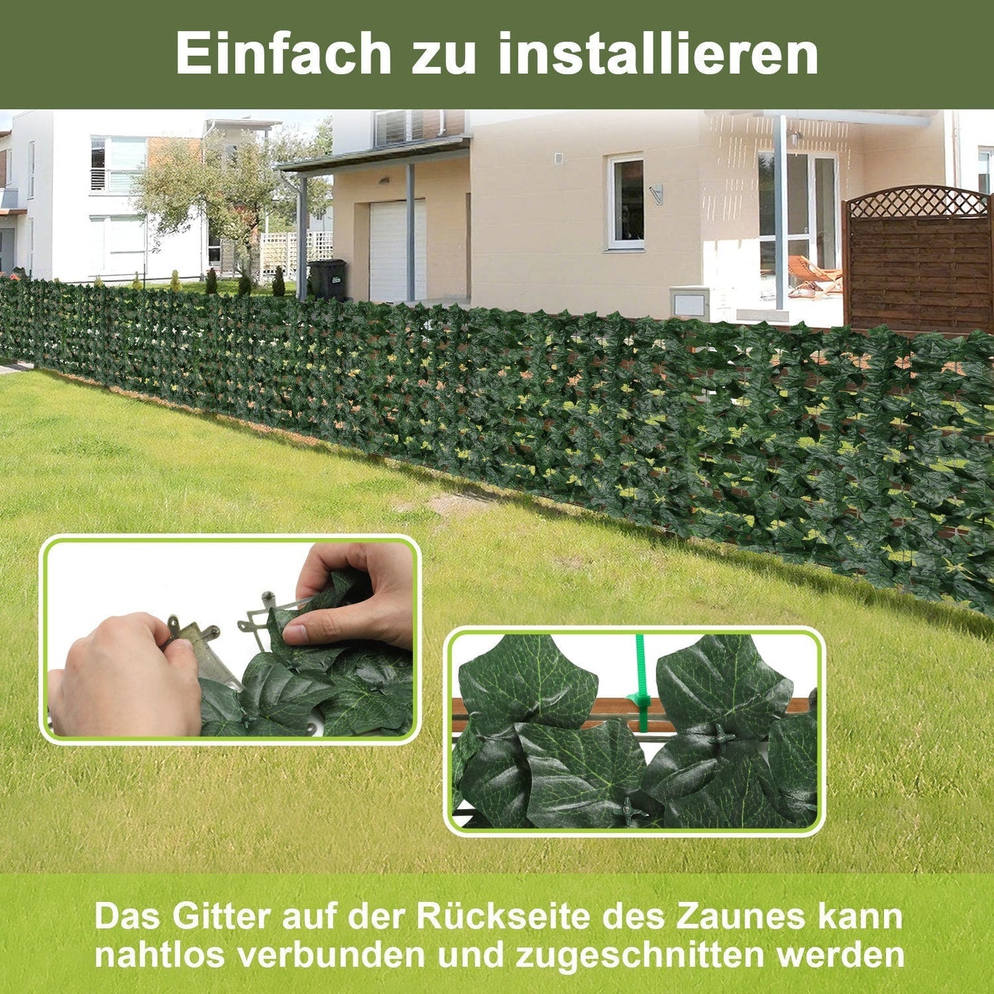 1x3m Artificial Ivy Privacy Hedge Screen