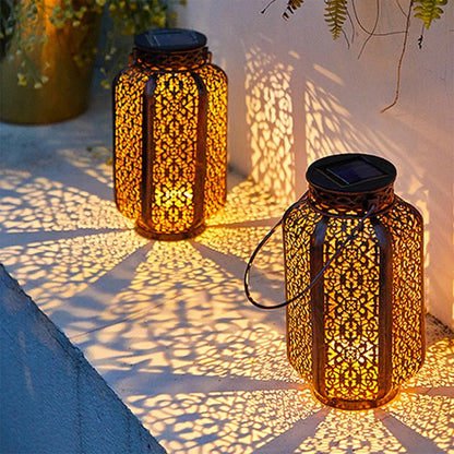 Retro Solar LED Hanging Lantern for Outdoor Use