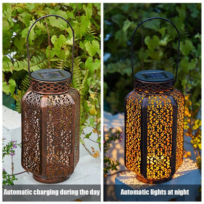 Retro Solar LED Hanging Lantern for Outdoor Use
