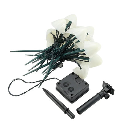 Solar-Powered LED Mushroom String Lights | Weatherproof Garden Decor