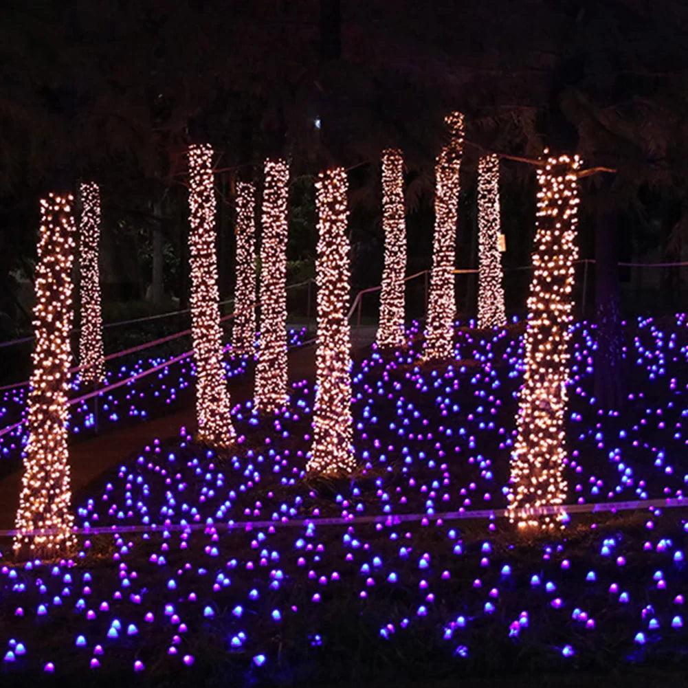 Solar-Powered LED Mushroom String Lights | Weatherproof Garden Decor