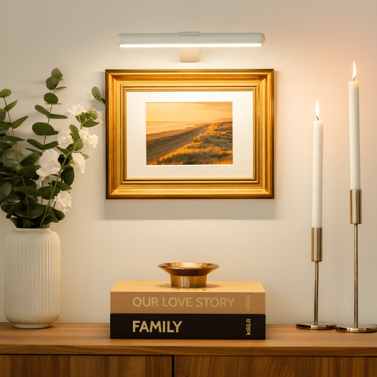 Adjustable Wireless LED Wall Lamp | Rechargeable Metal Finish