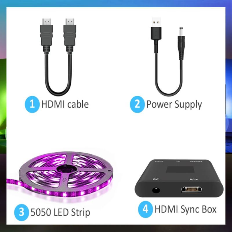 LED Light Strips for TV with HDMI Sync Box – Smart Lighting Solution