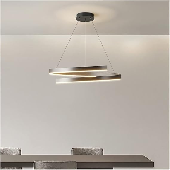 Contemporary Ceiling Light Fixture with Spiral Pendant Design