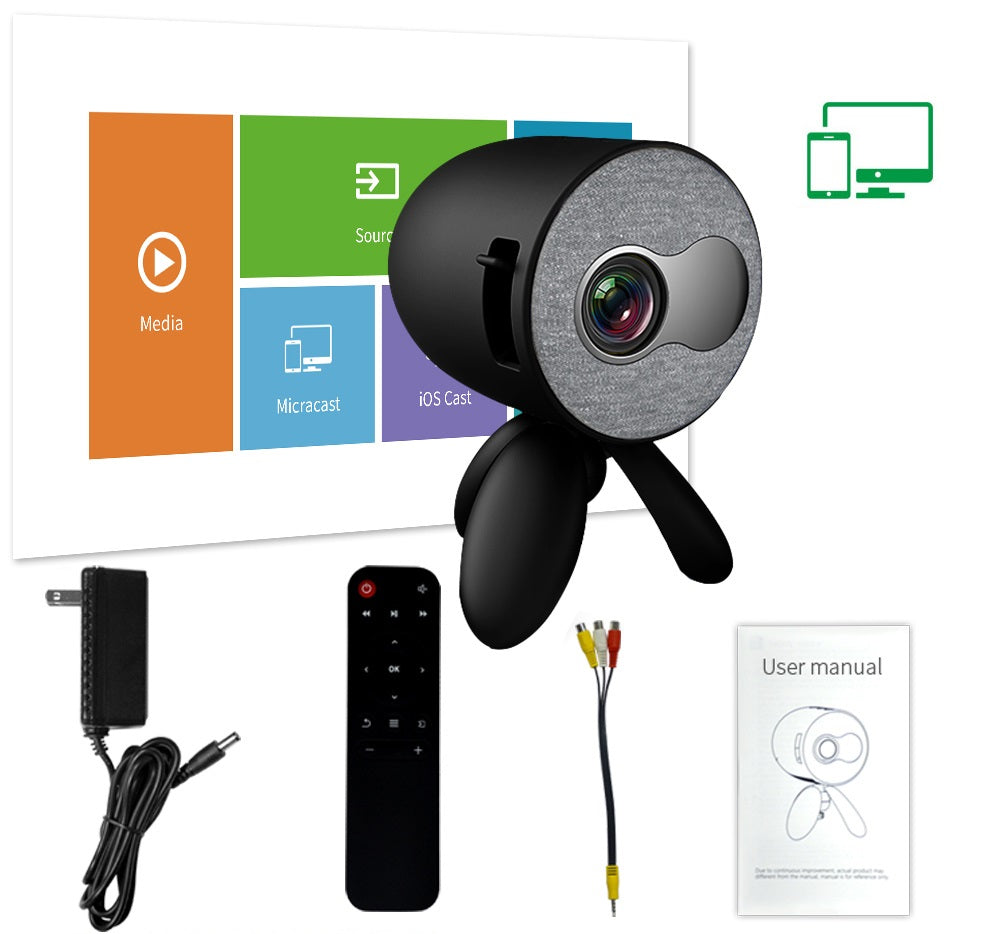 Compact HD Multimedia Projector with Bluetooth Speaker