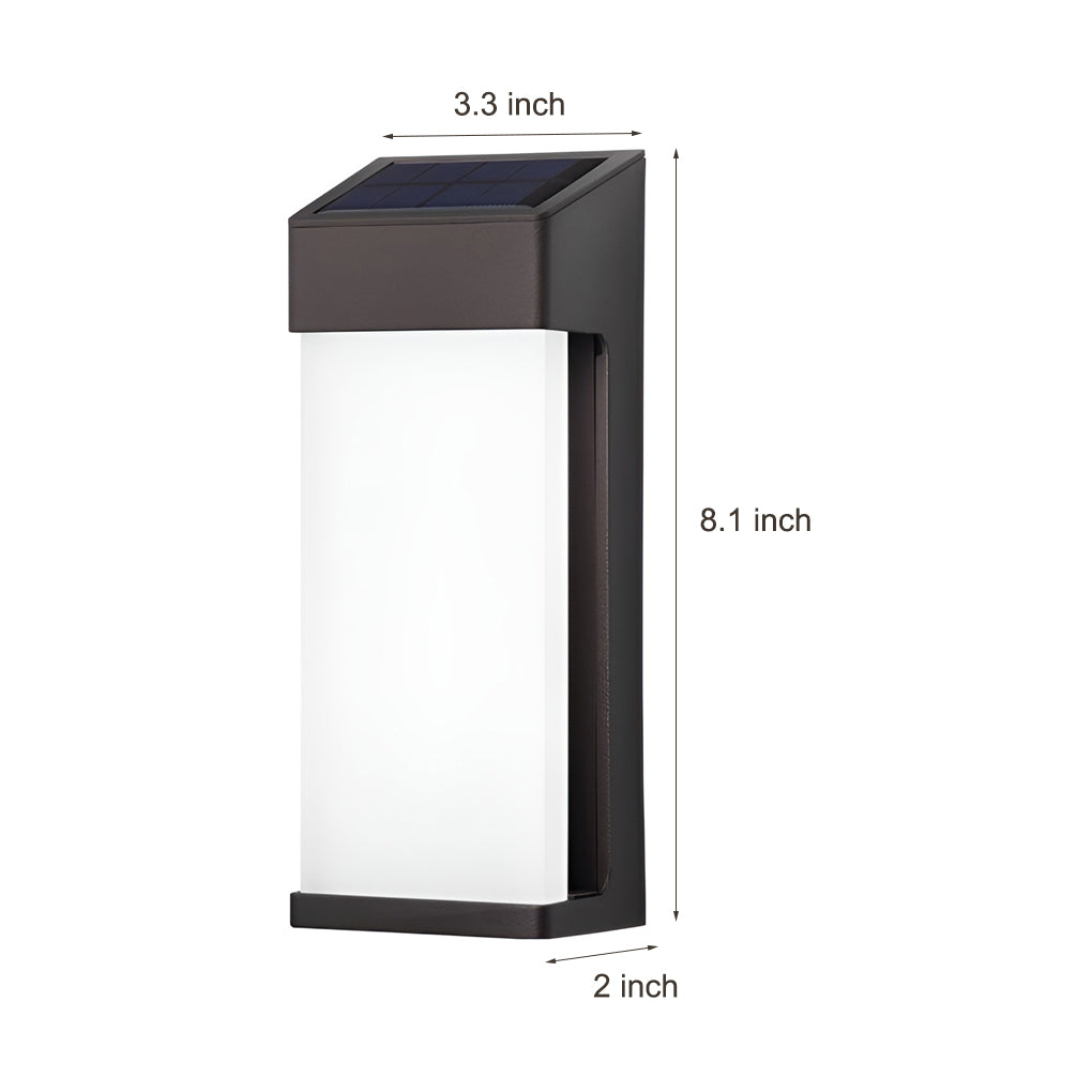 Set of 2 Waterproof Solar Outdoor Wall Lights with LED Control