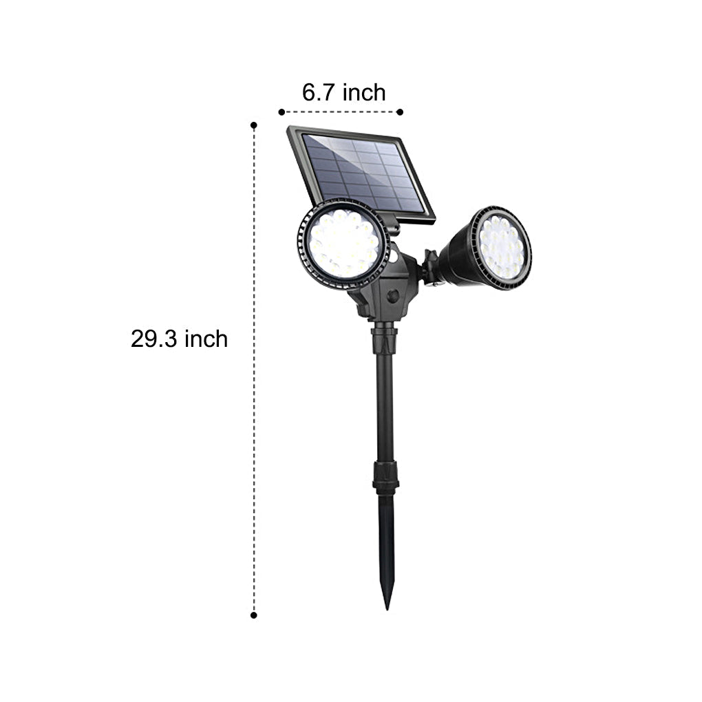 Solar Lawn Lights with LED Motion Sensor - Waterproof Dual Pack