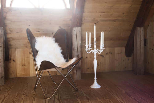 Elegant 5-Arm Candle Holder - 120 cm (White)