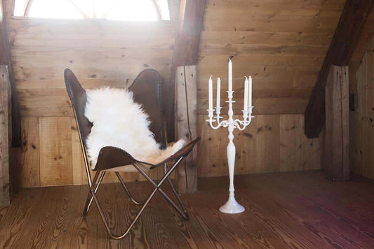 Elegant 5-Arm Candle Holder - 120 cm (White)