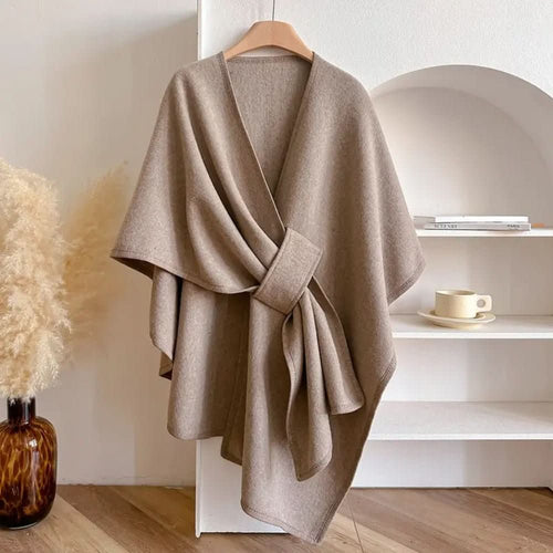 Chic Multi-Wear Poncho Scarf Coat – Warm Fashion Wrap