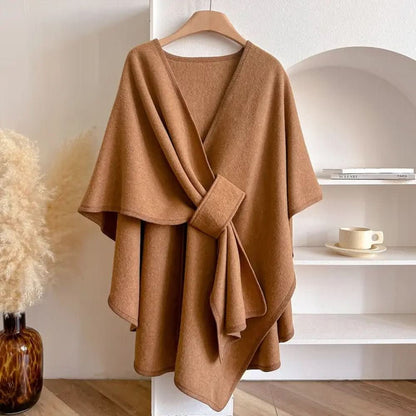 Chic Multi-Wear Poncho Scarf Coat – Warm Fashion Wrap