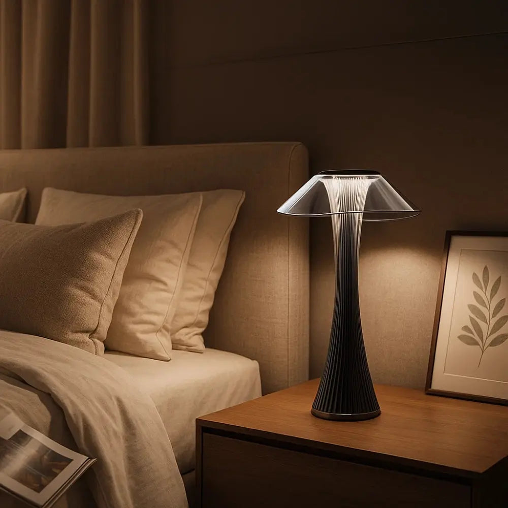 Wireless Glow Table Lamp with Crystal LED Design