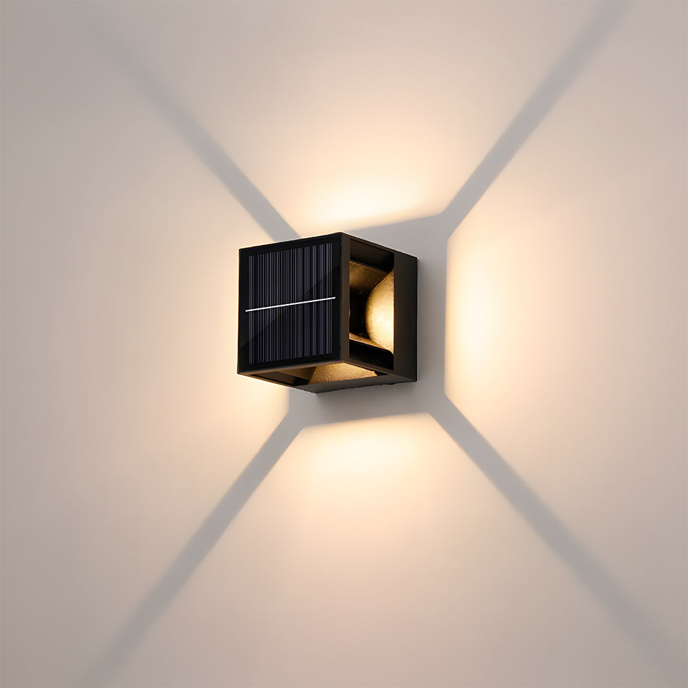 Outdoor Solar Wall Lights in Square Design with Remote Control