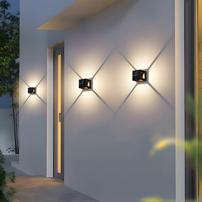 Outdoor Solar Wall Lights in Square Design with Remote Control
