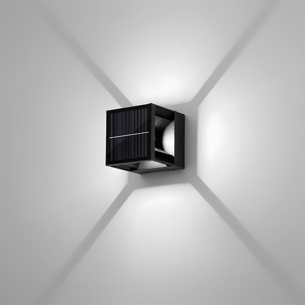 Outdoor Solar Wall Lights in Square Design with Remote Control