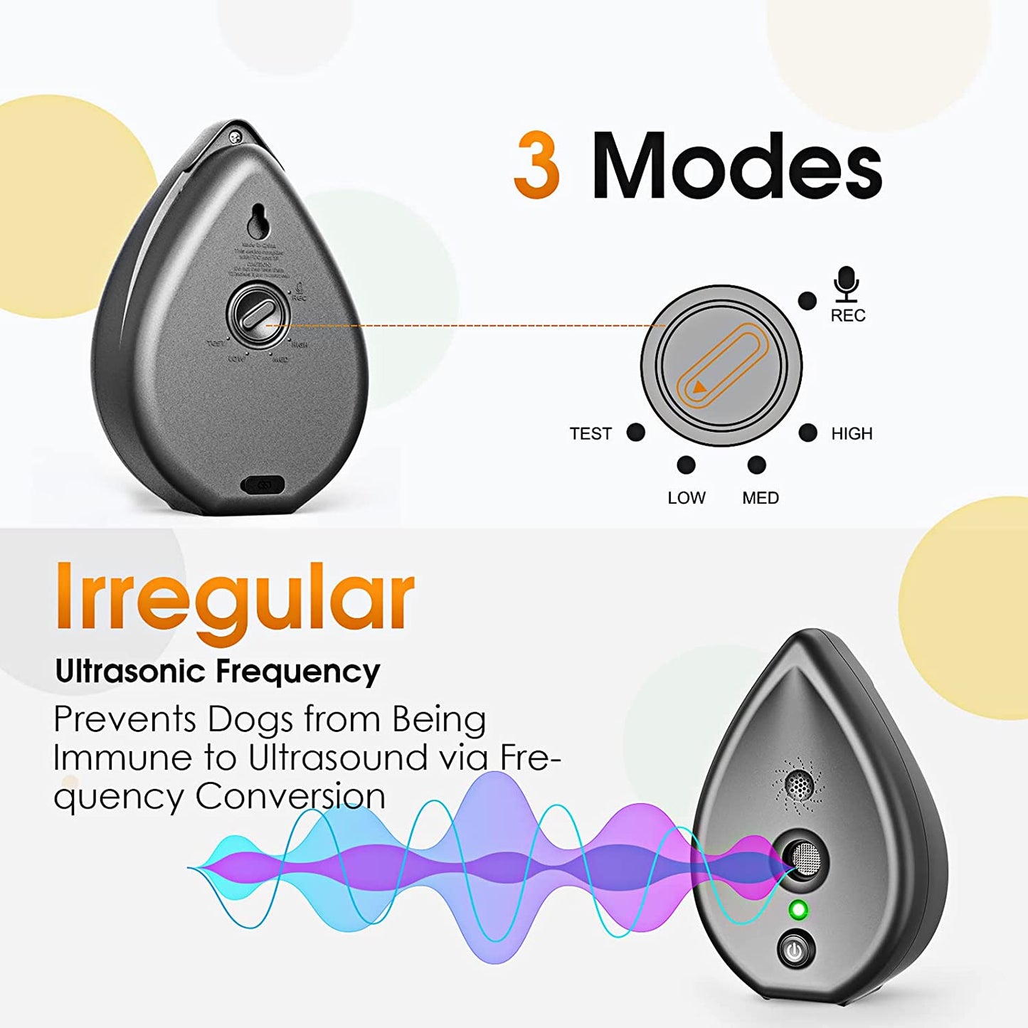 Wireless Ultrasonic Bark Control Device – Indoor Use, Quiet Operation