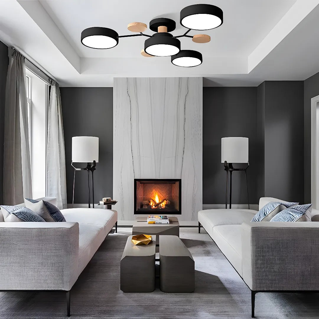 Contemporary LED Flush Mount Ceiling Fixture - Modern Bright Light
