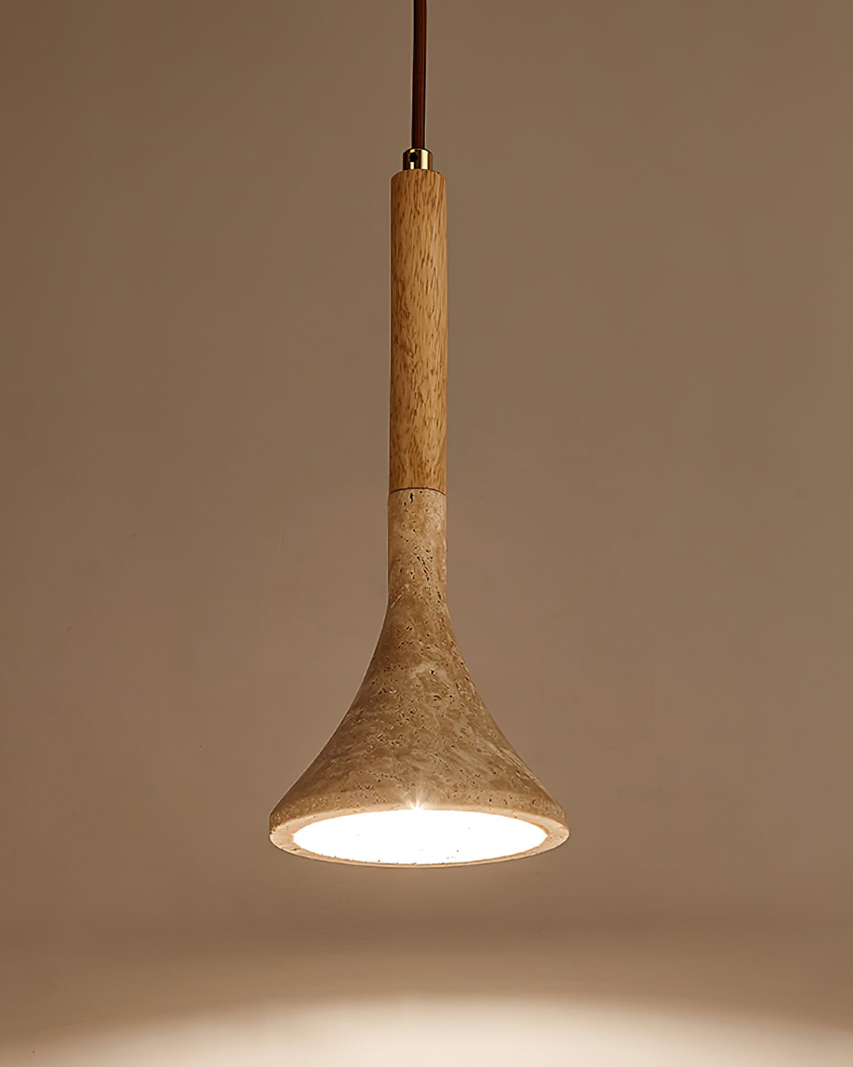 Modern Minimalist Pendant Light with Natural Wood Finish