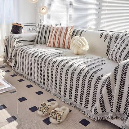 Chic Leaf-Patterned Sofa Protector Cover