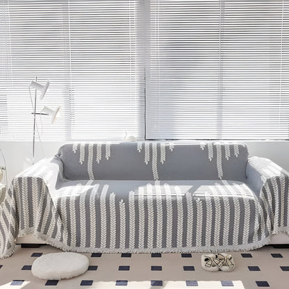 Chic Leaf-Patterned Sofa Protector Cover