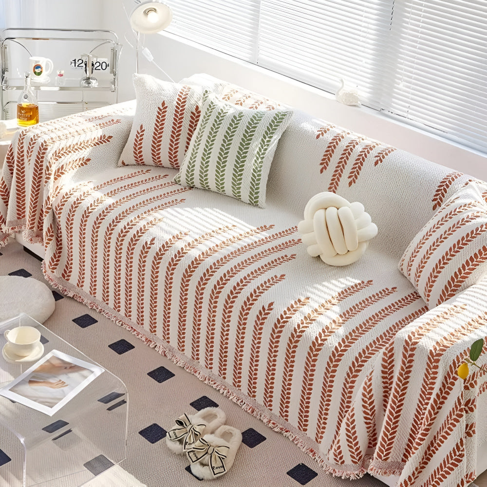 Chic Leaf-Patterned Sofa Protector Cover