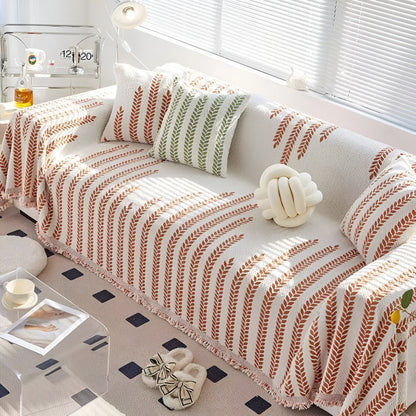 Chic Leaf-Patterned Sofa Protector Cover