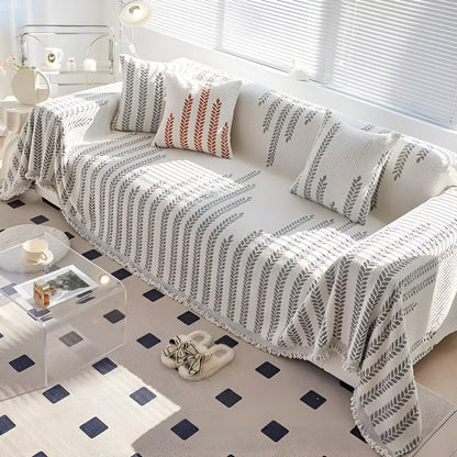Chic Leaf-Patterned Sofa Protector Cover