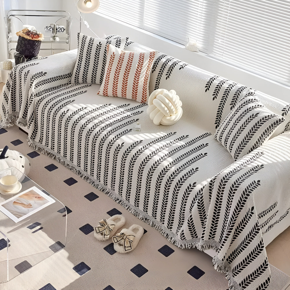 Chic Leaf-Patterned Sofa Protector Cover